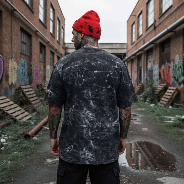 Bride Of The Maw (Black Acid Washed) - Reversible Oversized T-Shirt (200GSM) Image 4