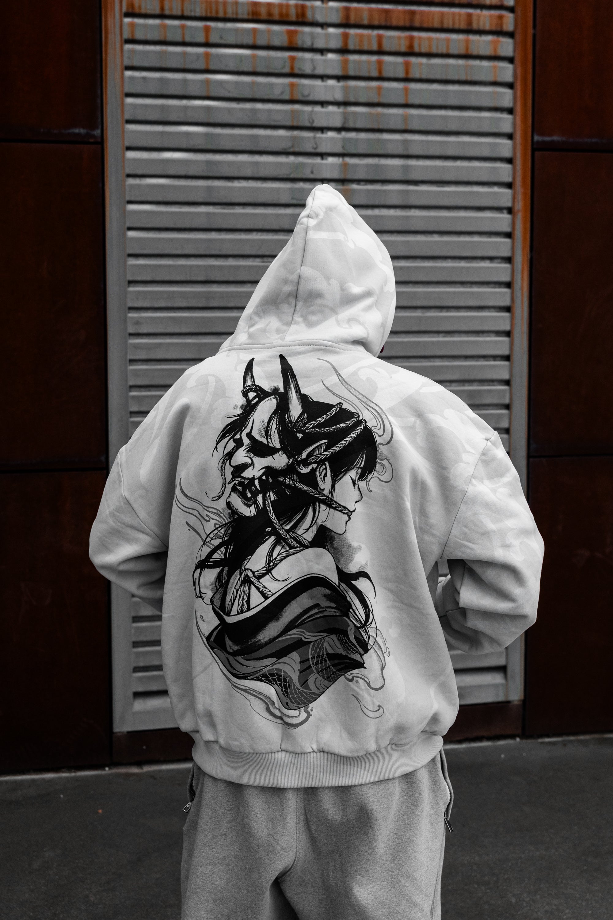 Kuronami Oniro (dirty white) - Oversized Hoodie (350GSM)