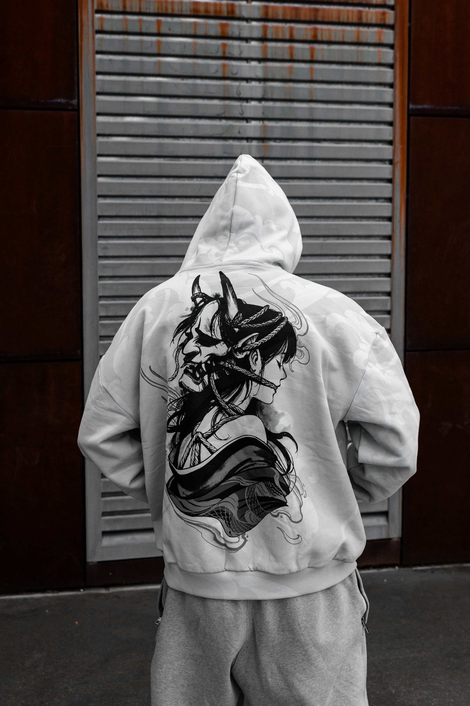 Kuronami Oniro (dirty white) - Oversized Hoodie (350GSM)