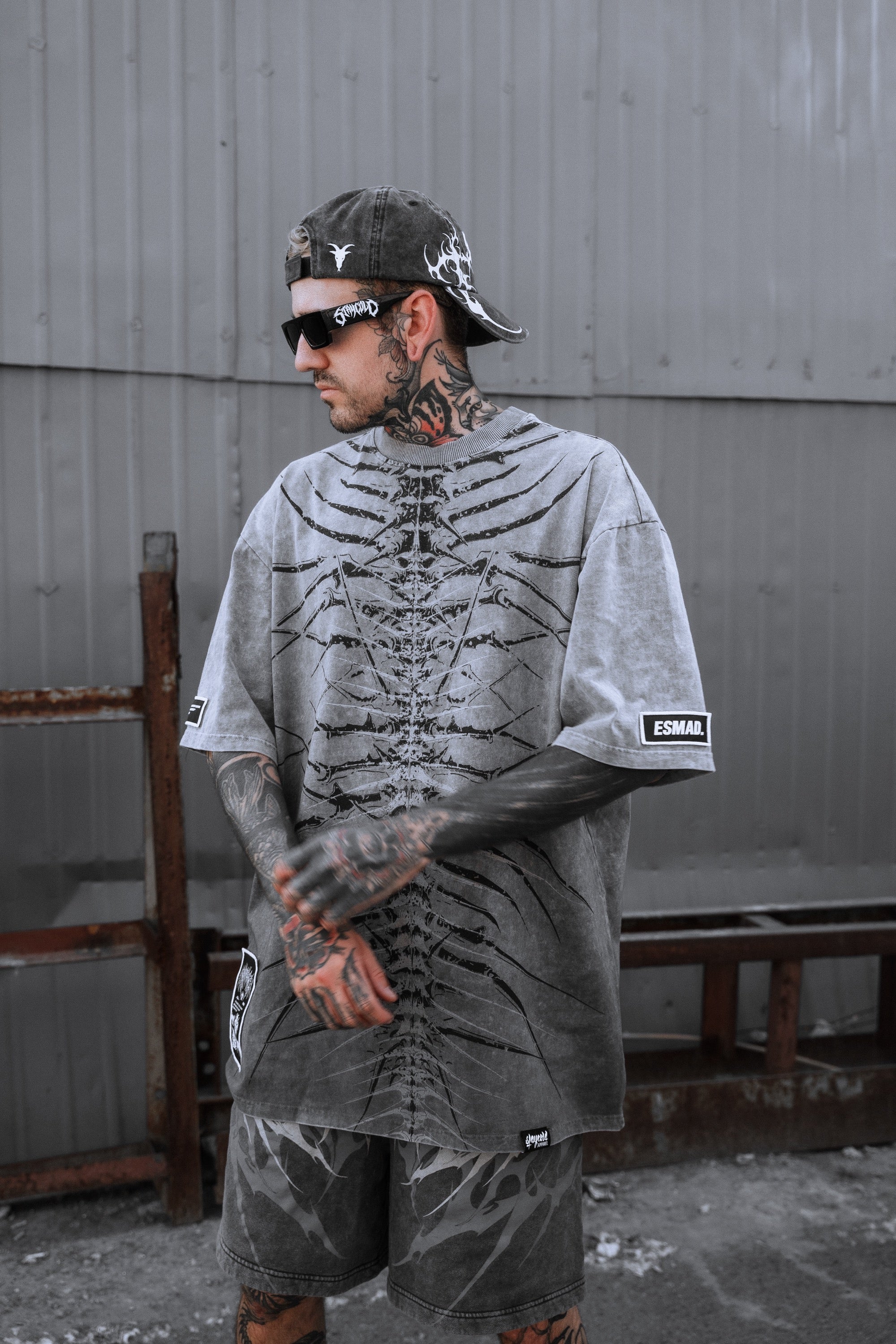 Lineage Of Dusk - Heavy Oversized T-Shirt (Grey) 250GSM