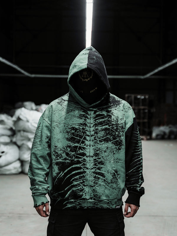 Lineage Of Dusk (mentol) - Heavy Oversized Hoodie (400GSM) Lifestyle Image