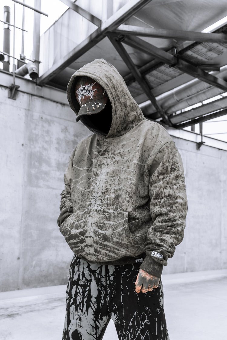 Lineage Of Dusk - Heavy Oversized Hoodie (Sand Grunge) 400GSM Image 7