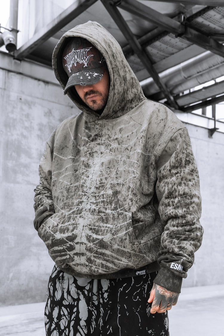 Lineage Of Dusk - Heavy Oversized Hoodie (Sand Grunge) 400GSM