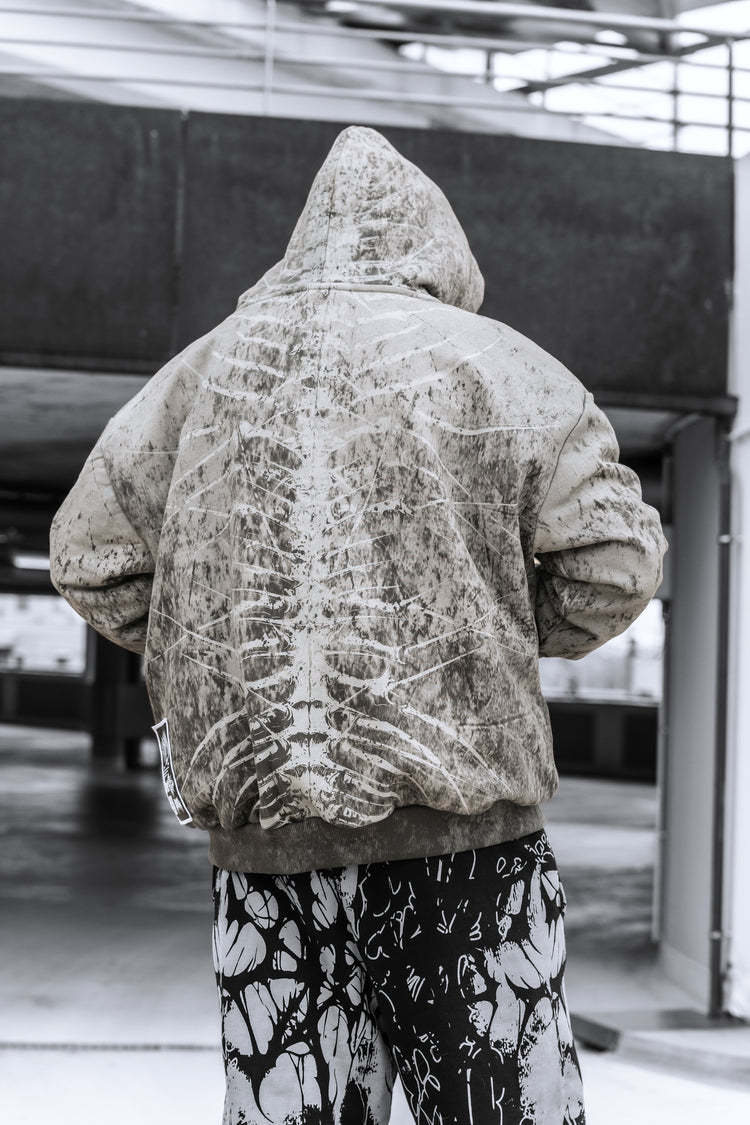 Lineage Of Dusk - Heavy Oversized Hoodie (Sand Grunge) 400GSM Image 3