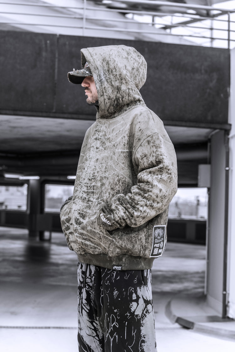 Lineage Of Dusk - Heavy Oversized Hoodie (Sand Grunge) 400GSM Image 5