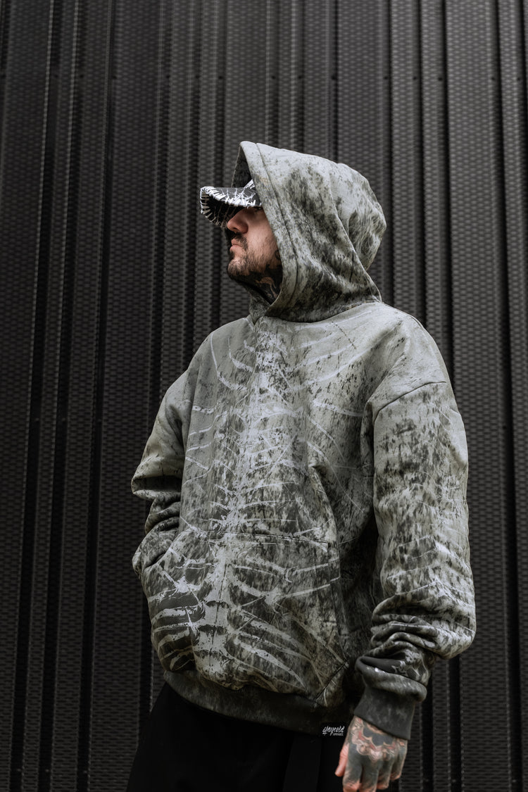 Lineage Of Dusk - Heavy Oversized Hoodie (Sand Grunge) 400GSM Image 4