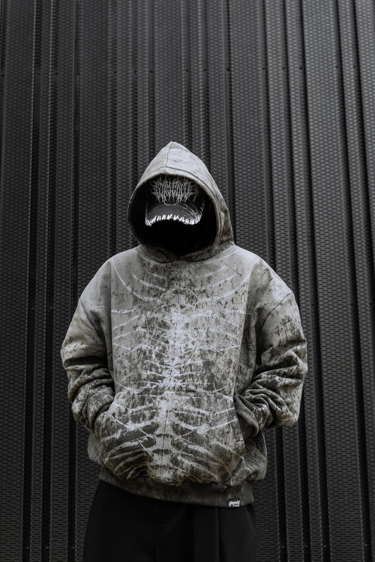 Lineage Of Dusk - Heavy Oversized Hoodie (Sand Grunge) 400GSM Image 1