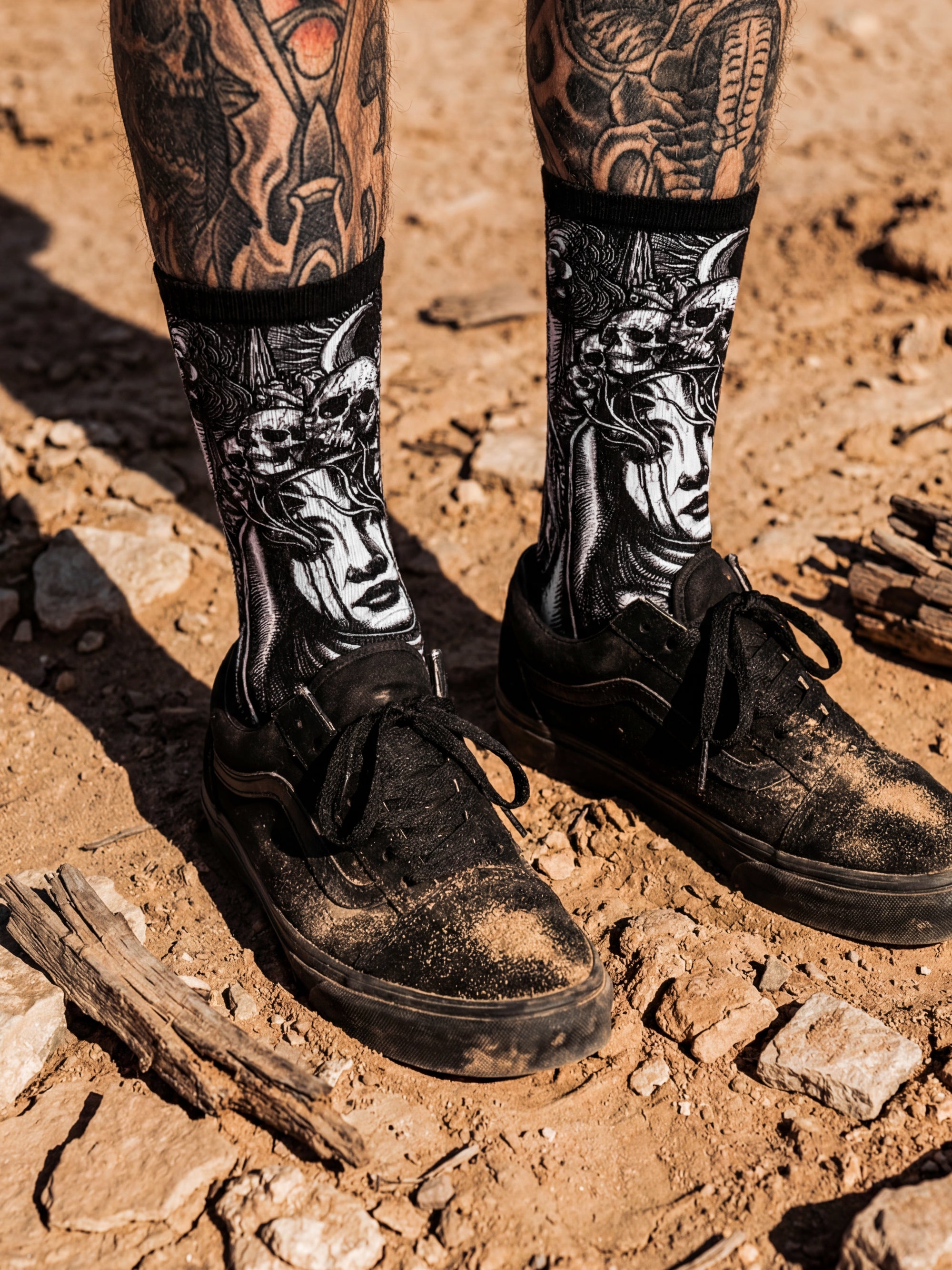 Marrow of Eden (black white) - Comfort Socks