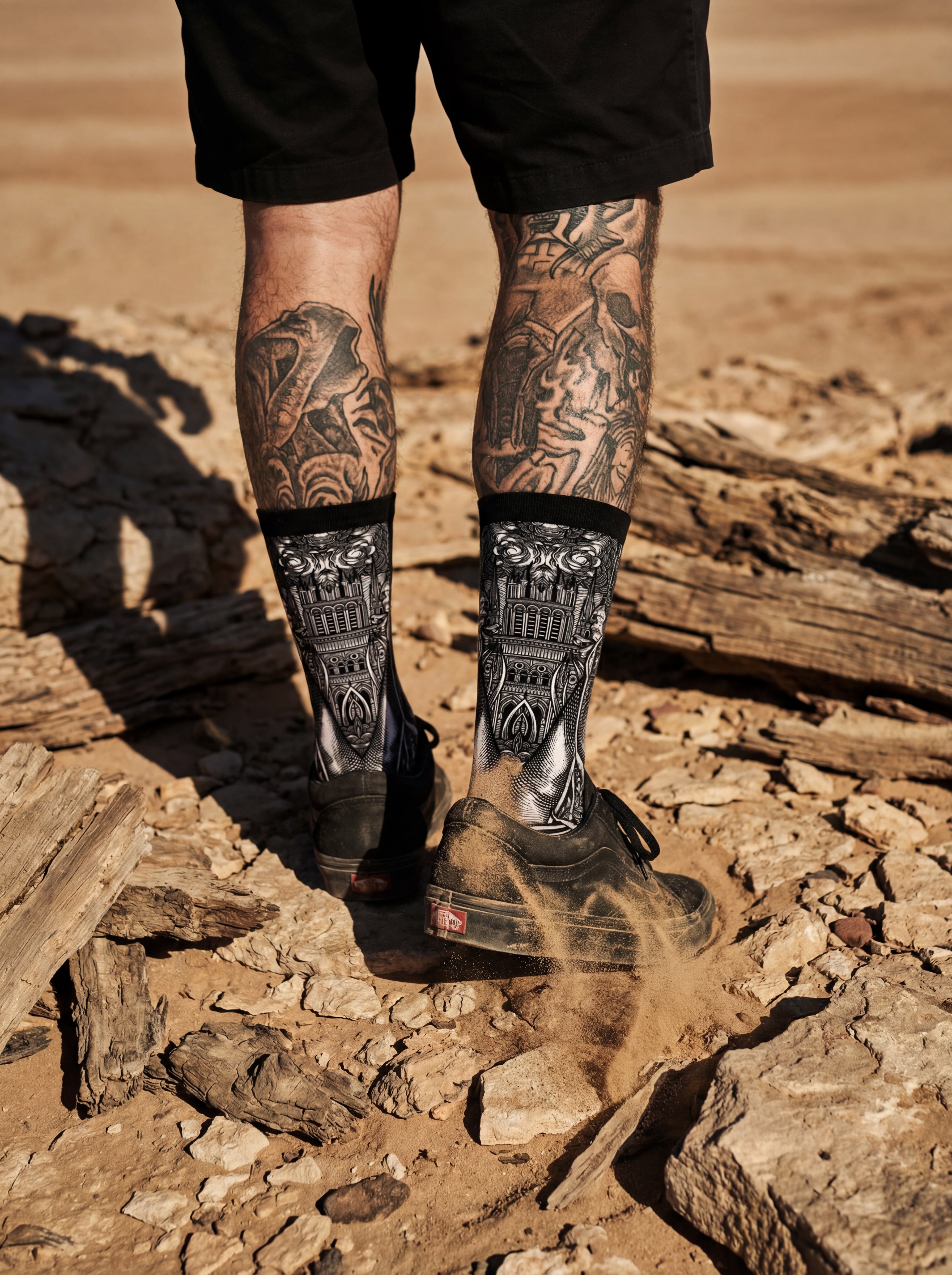 Marrow of Eden (black white) - Comfort Socks