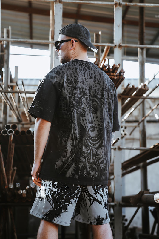 T-shirt Stay Cold Apparel Think Twice - Coupe Oversize, 100% Coton - Couleur Sable/clair - Style Décontracté Streetwear