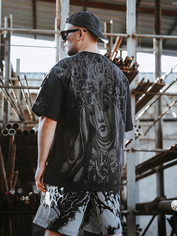 Marrow of Eden (black) - Oversized T-Shirt (200GSM) Lifestyle Image