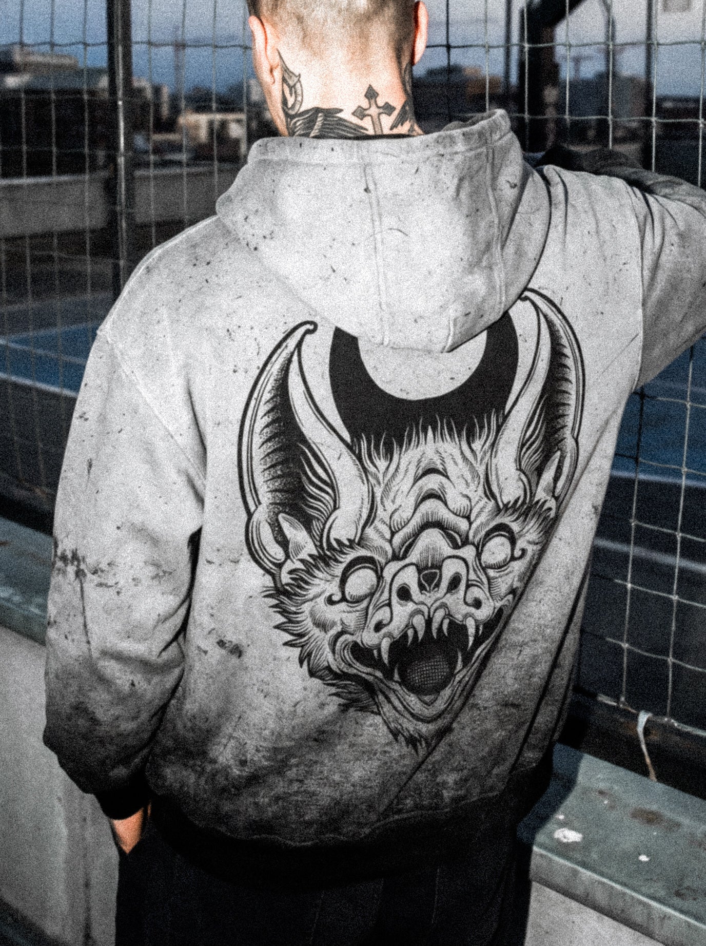 Moonthirst (grey grunge) - Oversized Hoodie (350GSM)