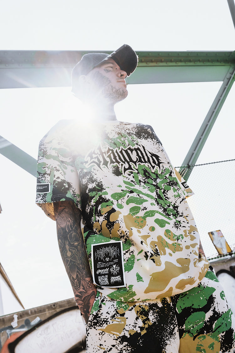 Night Ops - Heavy Oversized T-Shirt (Sand Camo) 250GSM Image 3