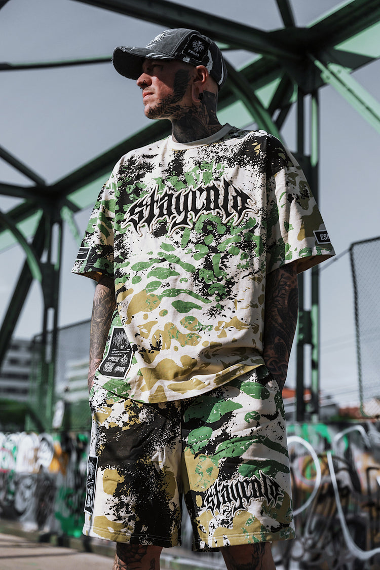 Night Ops - Heavy Oversized T-Shirt (Sand Camo) 250GSM Image 5