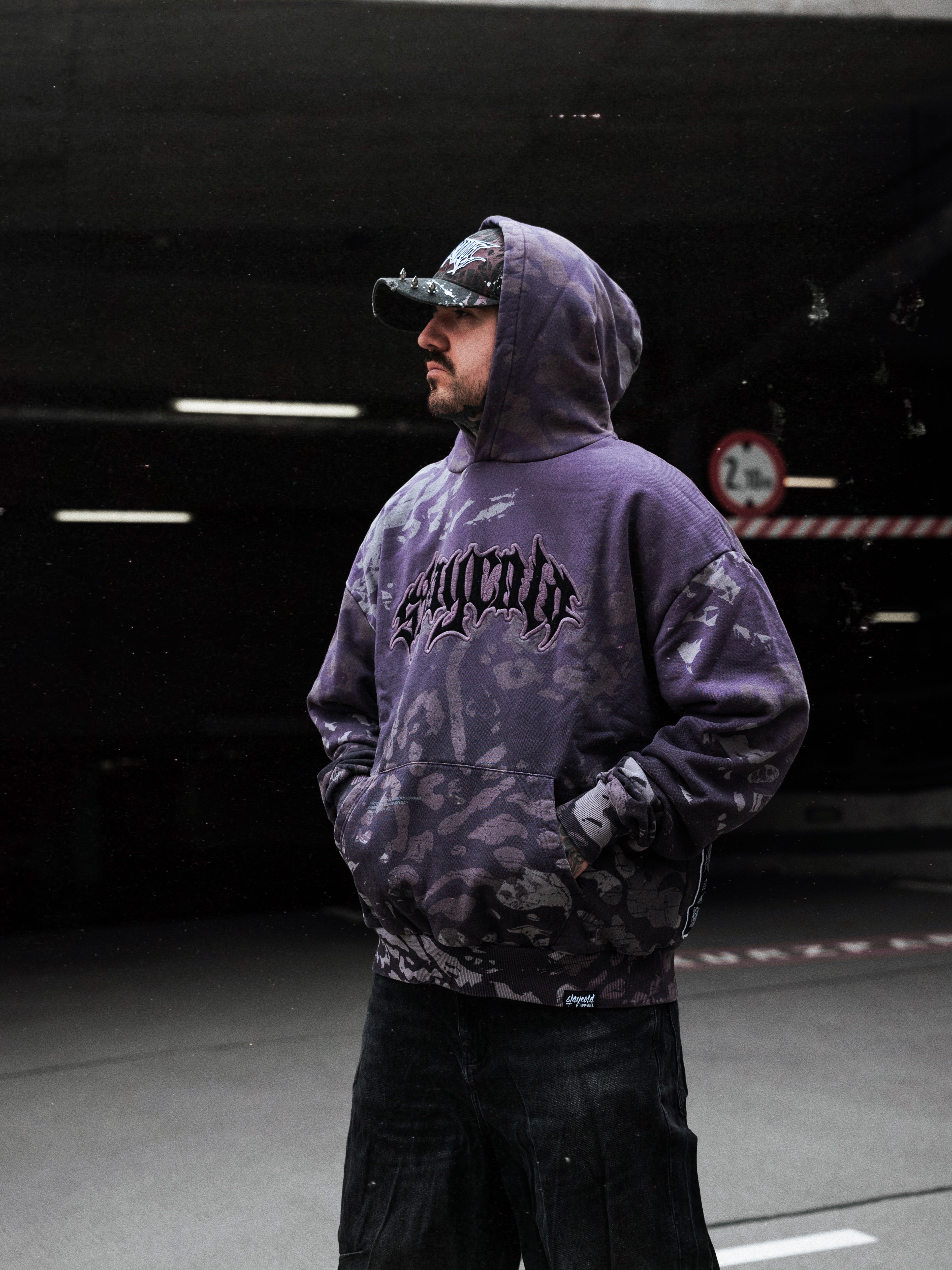 Night Ops (purple) - Heavy Oversized Hoodie (400GSM)