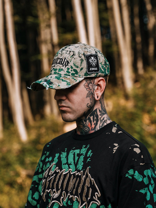 Night Ops (sand camo) - Distressed Baseball Cap Lifestyle Image