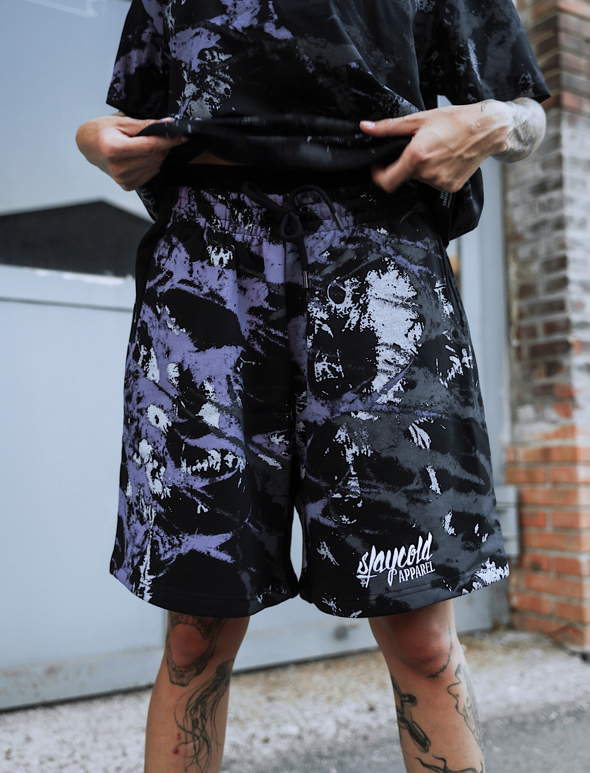 Nightbreed (purple tie dye) - Prime Shorts (350GSM)