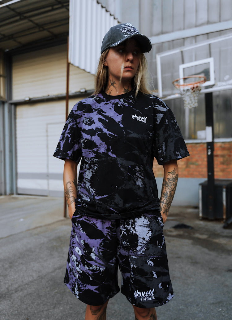 Nightbreed (purple tie dye) - Prime Short (350GSM) Image 3