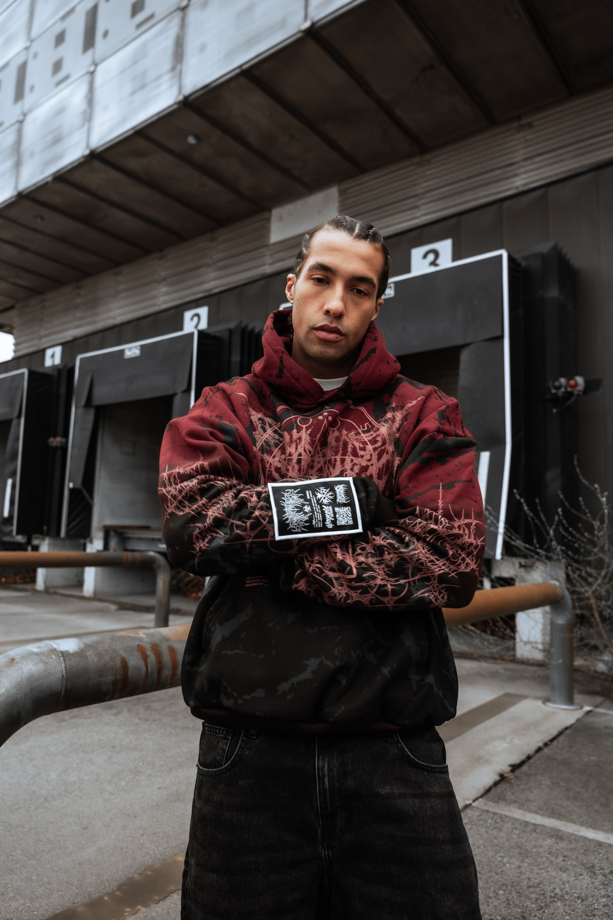 Oathbound (red black) - Heavy Oversized Hoodie (400GSM)