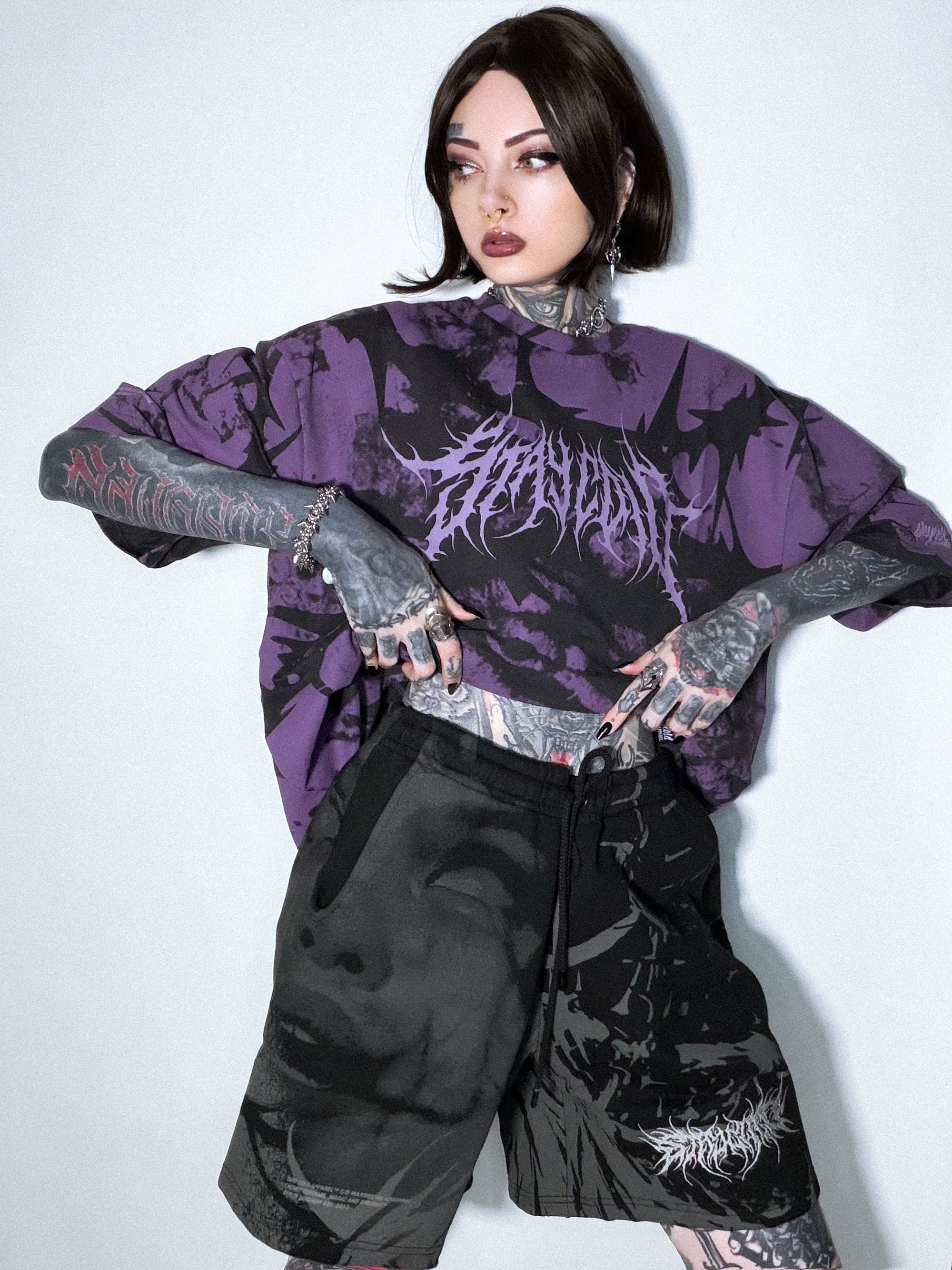 Purple Hazard (purple) - Oversized T-Shirt (200GSM)