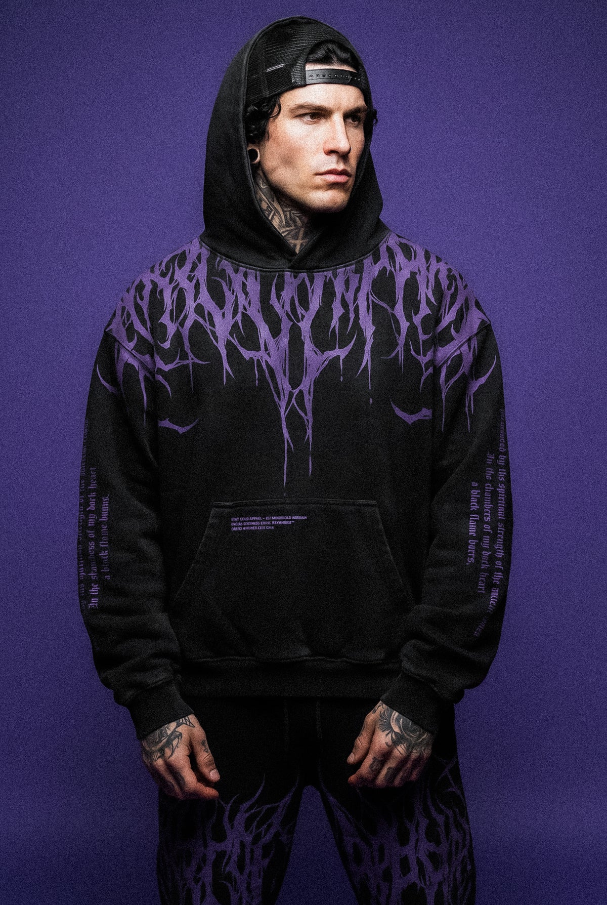 Reign Of Blood (Dark Purple) - Heavy Oversized Hoodie (400GSM)