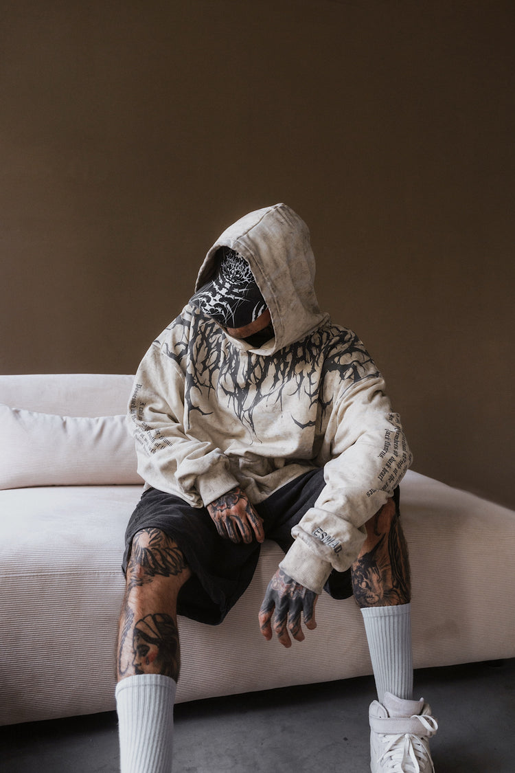 Reign Of Blood Grey Edition - Heavy Oversized Hoodie (400GSM) Image 11