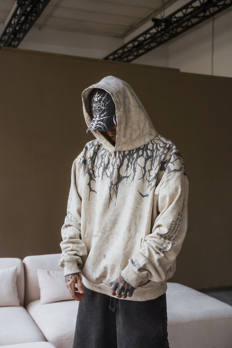Reign Of Blood Grey Edition - Heavy Oversized Hoodie (400GSM) Image 12