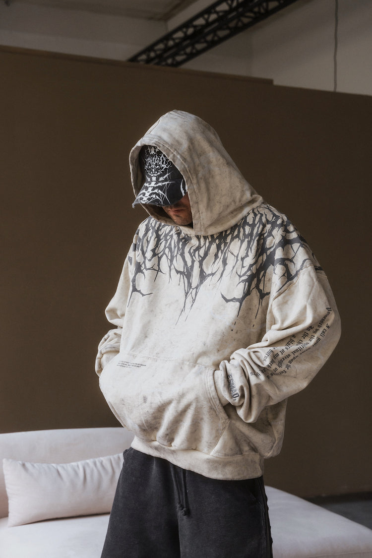 Reign Of Blood Grey Edition - Heavy Oversized Hoodie (400GSM) Image 13