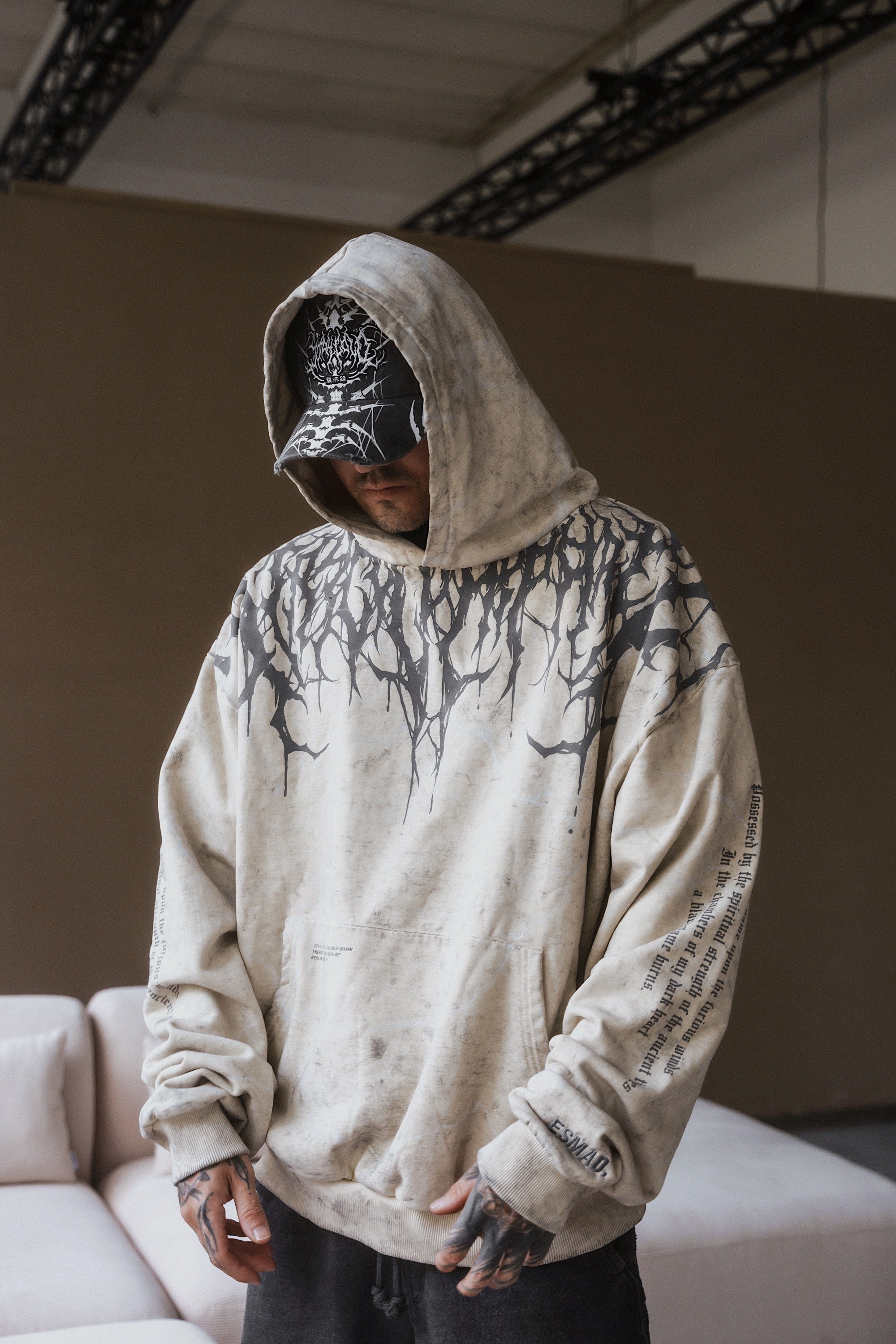 Reign Of Blood Grey Edition - Heavy Oversized Hoodie (400GSM)