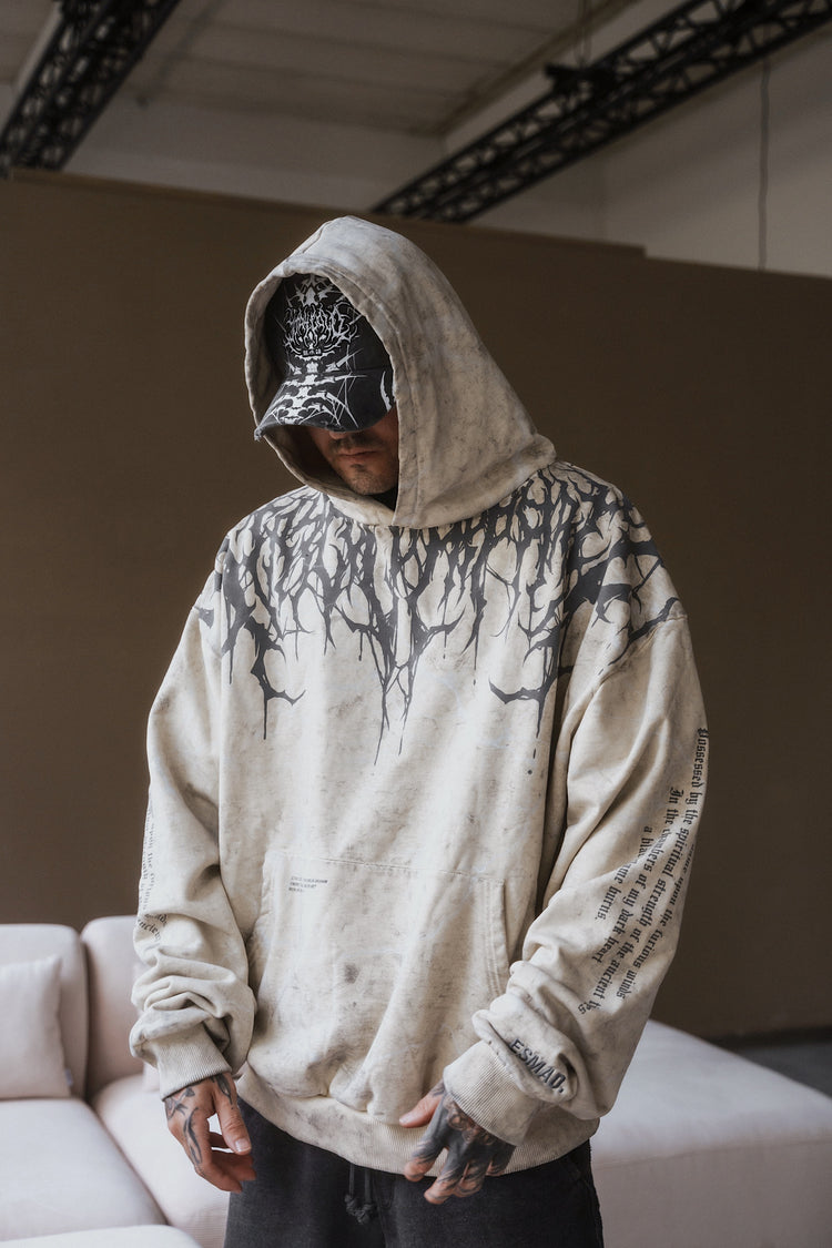 Reign Of Blood Grey Edition - Heavy Oversized Hoodie (400GSM) Image 15