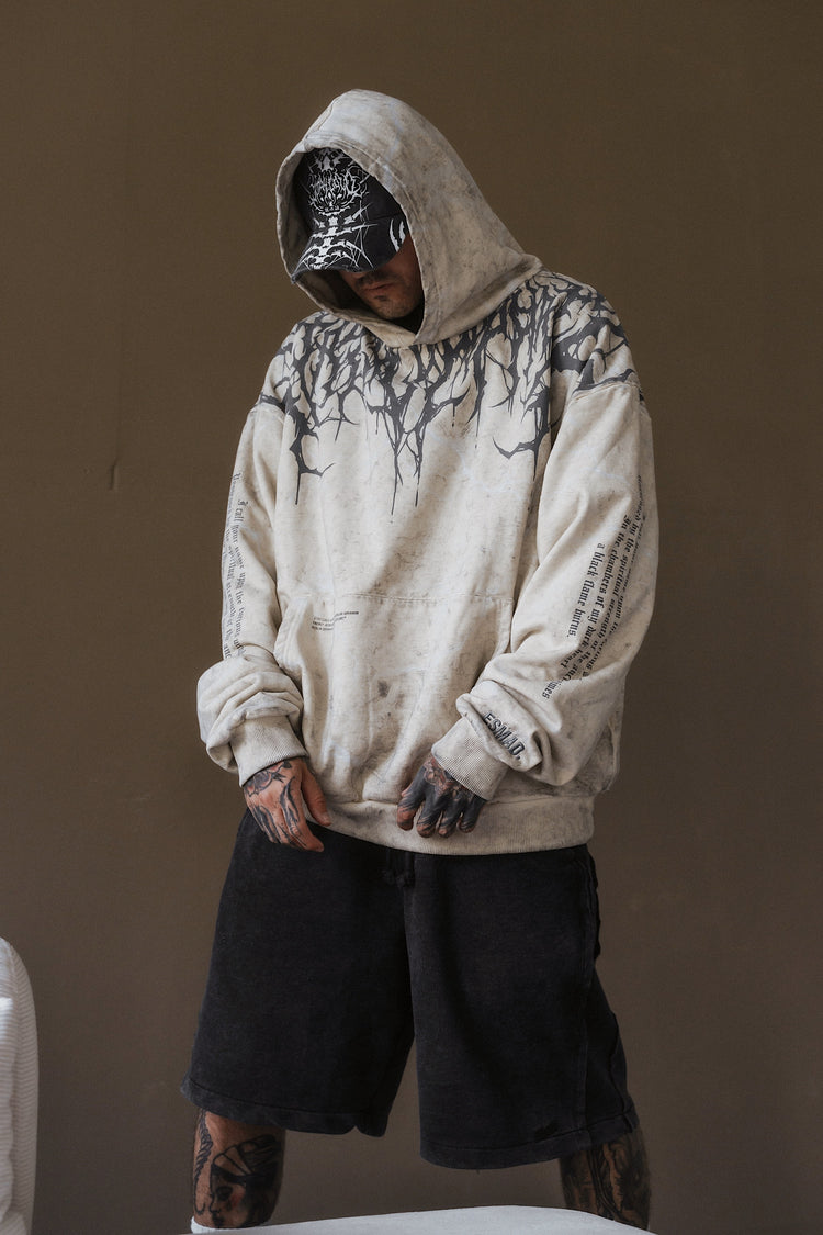 Reign Of Blood Grey Edition - Heavy Oversized Hoodie (400GSM) Image 1