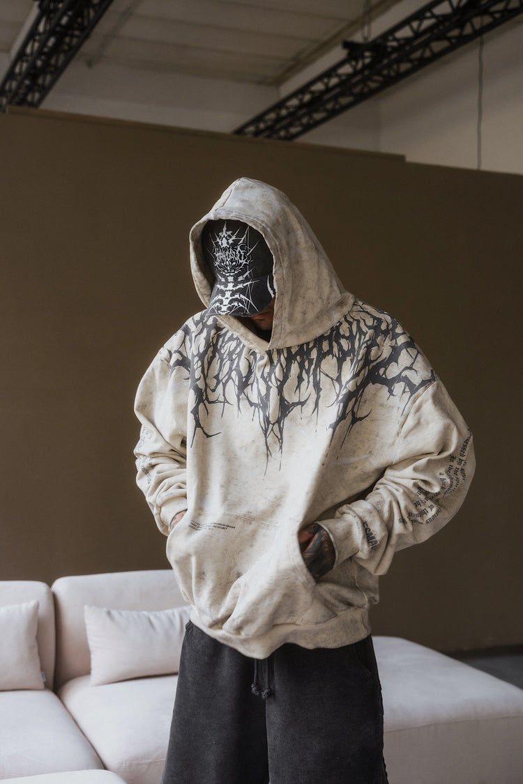 Reign Of Blood Grey Edition - Heavy Oversized Hoodie (400GSM) Image 2