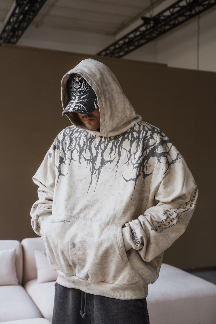 Reign Of Blood Grey Edition - Heavy Oversized Hoodie (400GSM) Image 3