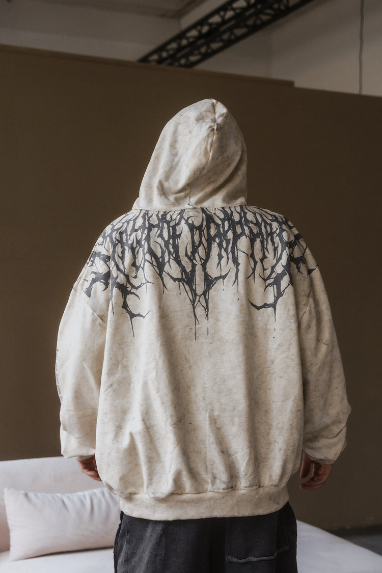 Reign Of Blood Grey Edition - Heavy Oversized Hoodie (400GSM) Image 5