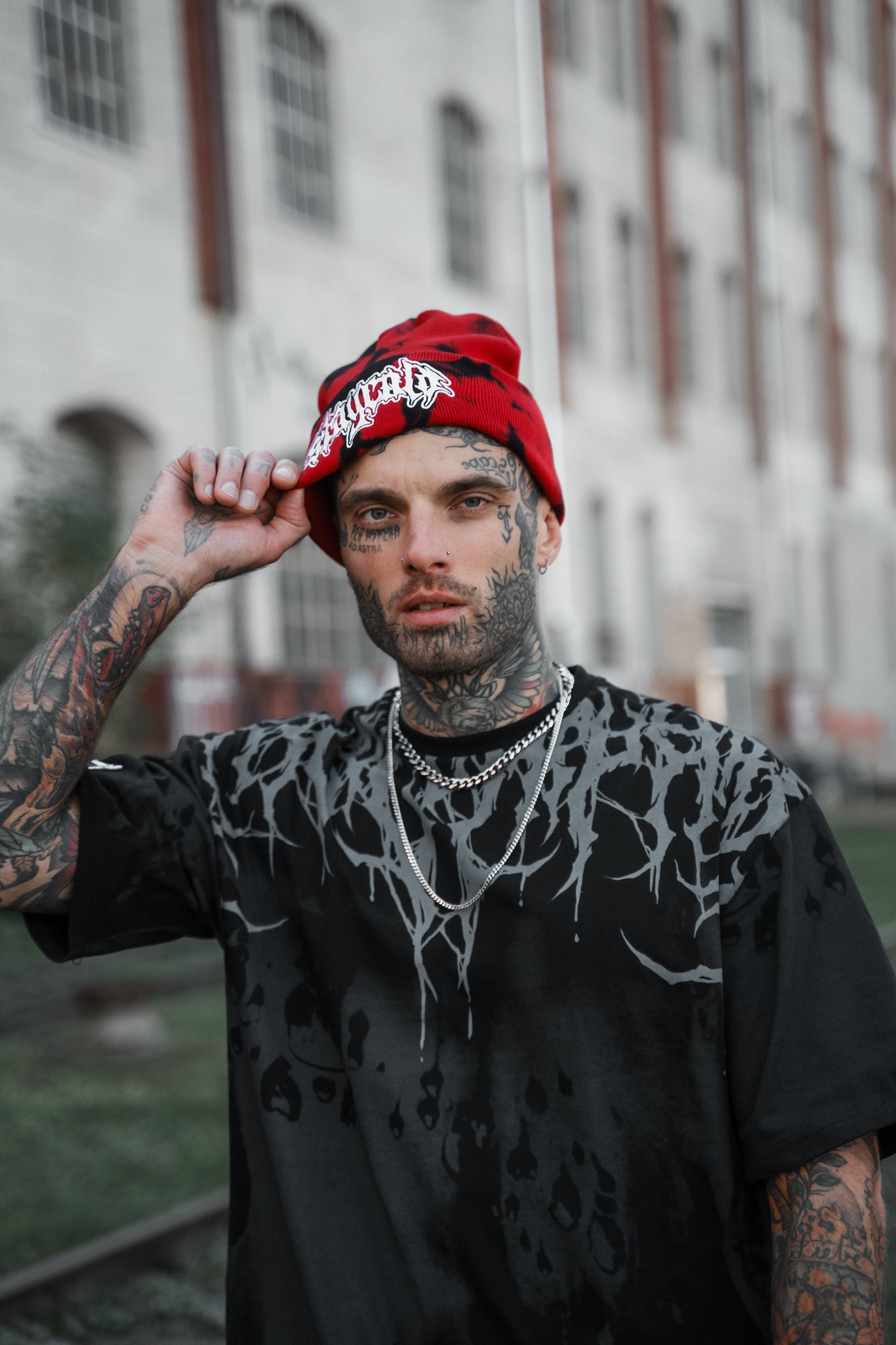 Reign Of Blood (darkgrey) - Heavy Oversized T-Shirt (dye) 250GSM