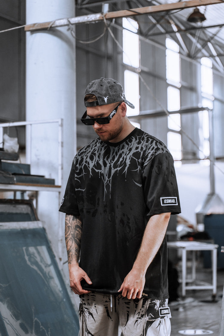Reign Of Blood (darkgrey) - Heavy Oversized T-Shirt (dye) 250GSM Image 1