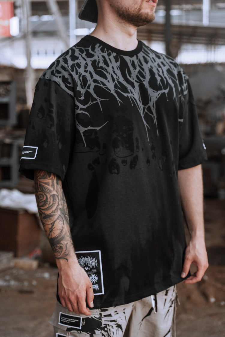 Reign Of Blood (darkgrey) - Heavy Oversized T-Shirt (dye) 250GSM Image 7