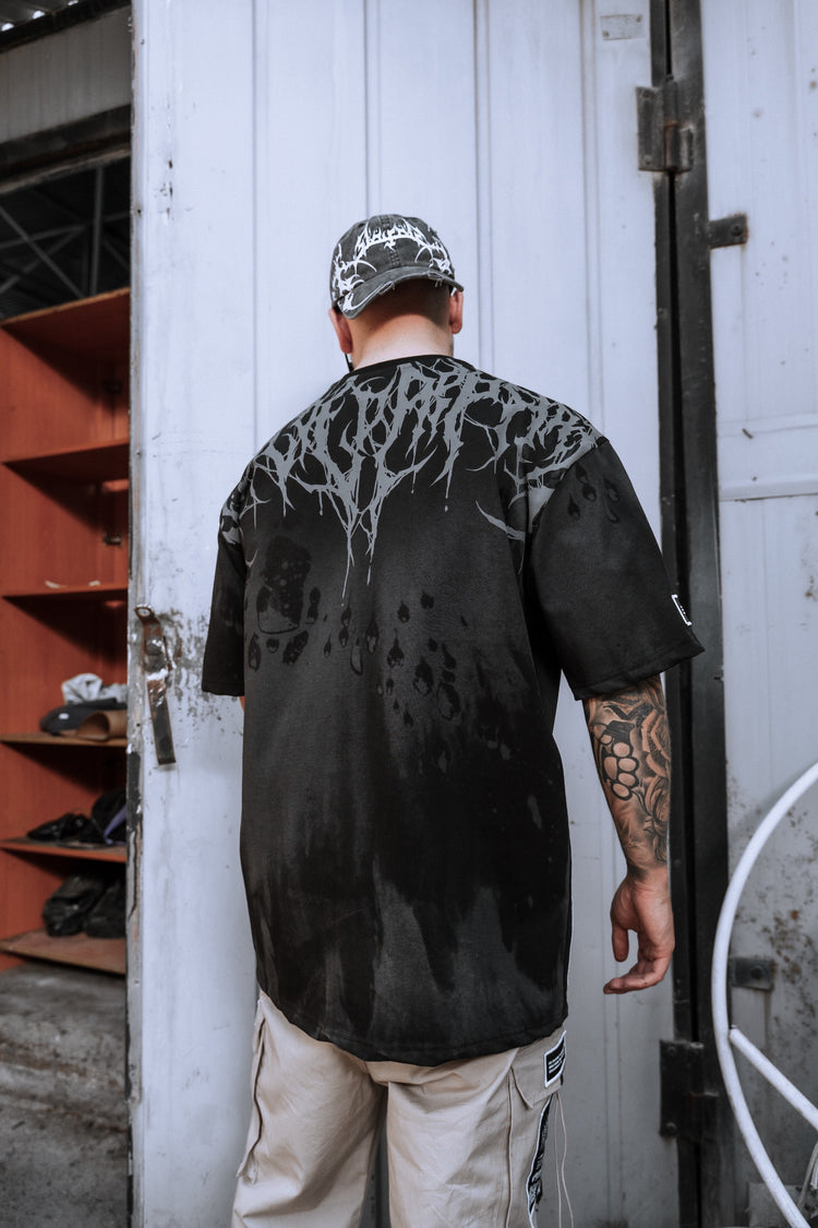 Reign Of Blood (darkgrey) - Heavy Oversized T-Shirt (dye) 250GSM Image 3