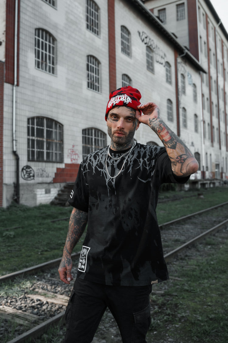 Reign Of Blood (darkgrey) - Heavy Oversized T-Shirt (dye) 250GSM Image 4