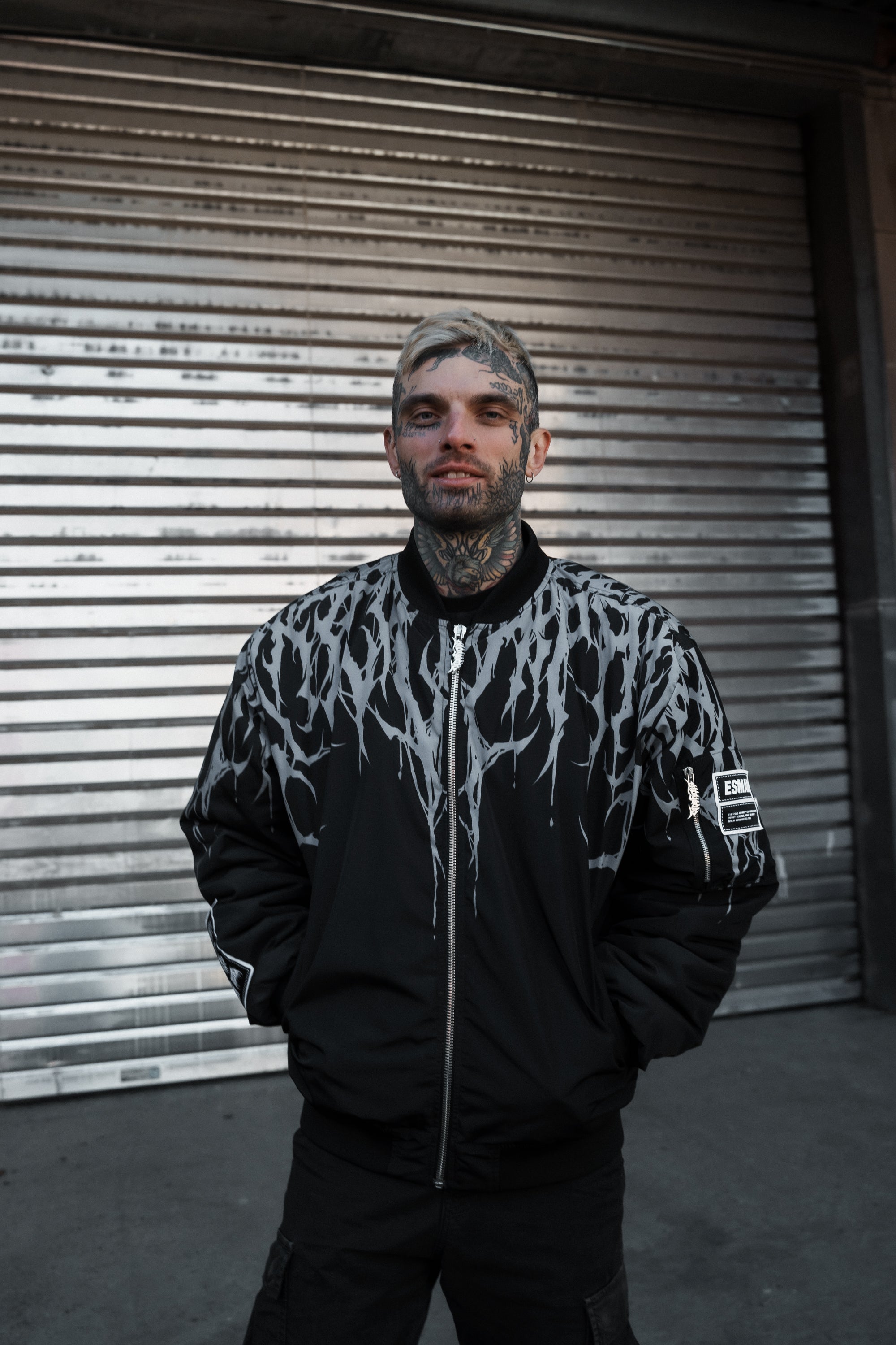 Reign Of Blood (grey) - Bomber Jacket (Acid Washed)