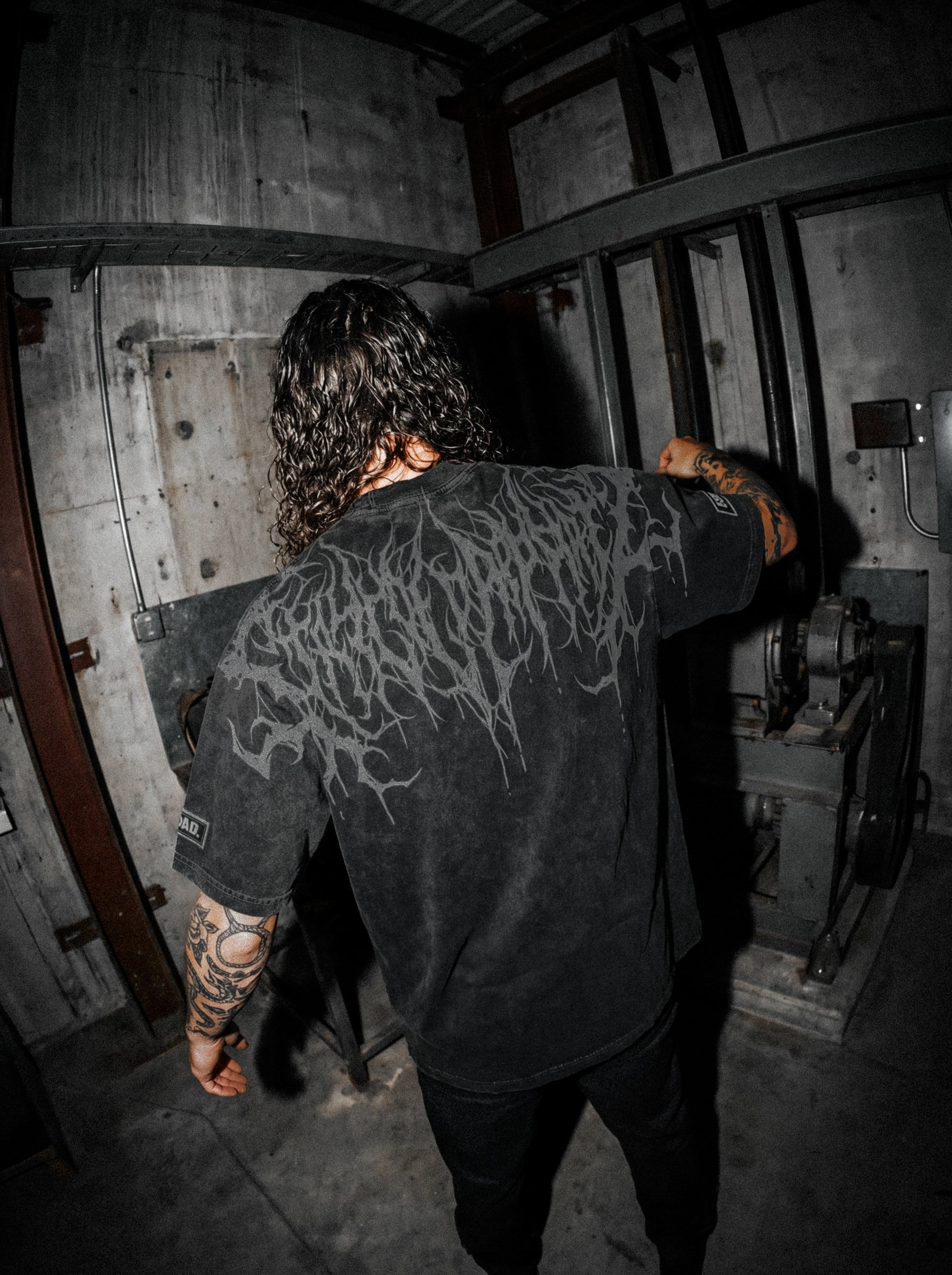 Reign Of Blood (grey acid washed) - Heavy Oversized T-Shirt (250GSM)