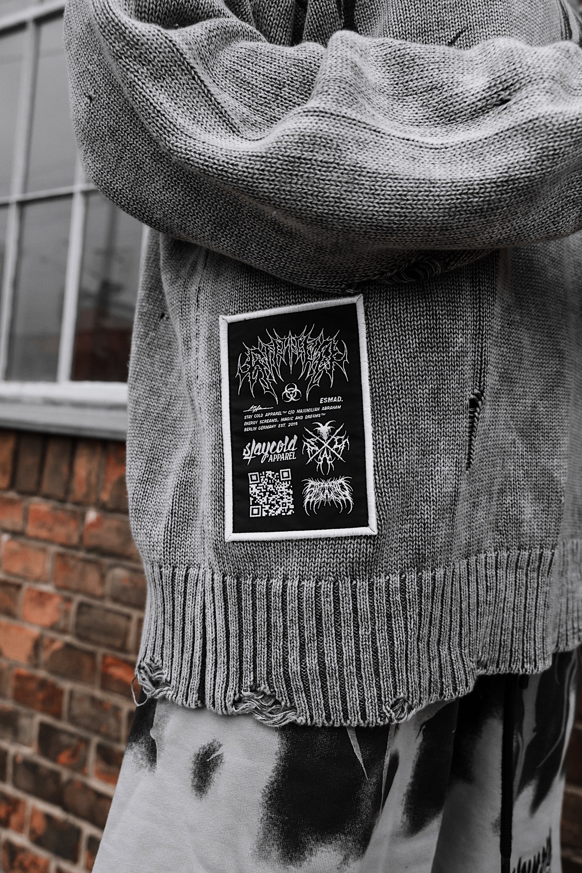 Reign Of Blood (grey bleach) - Knit Sweater (600GSM)