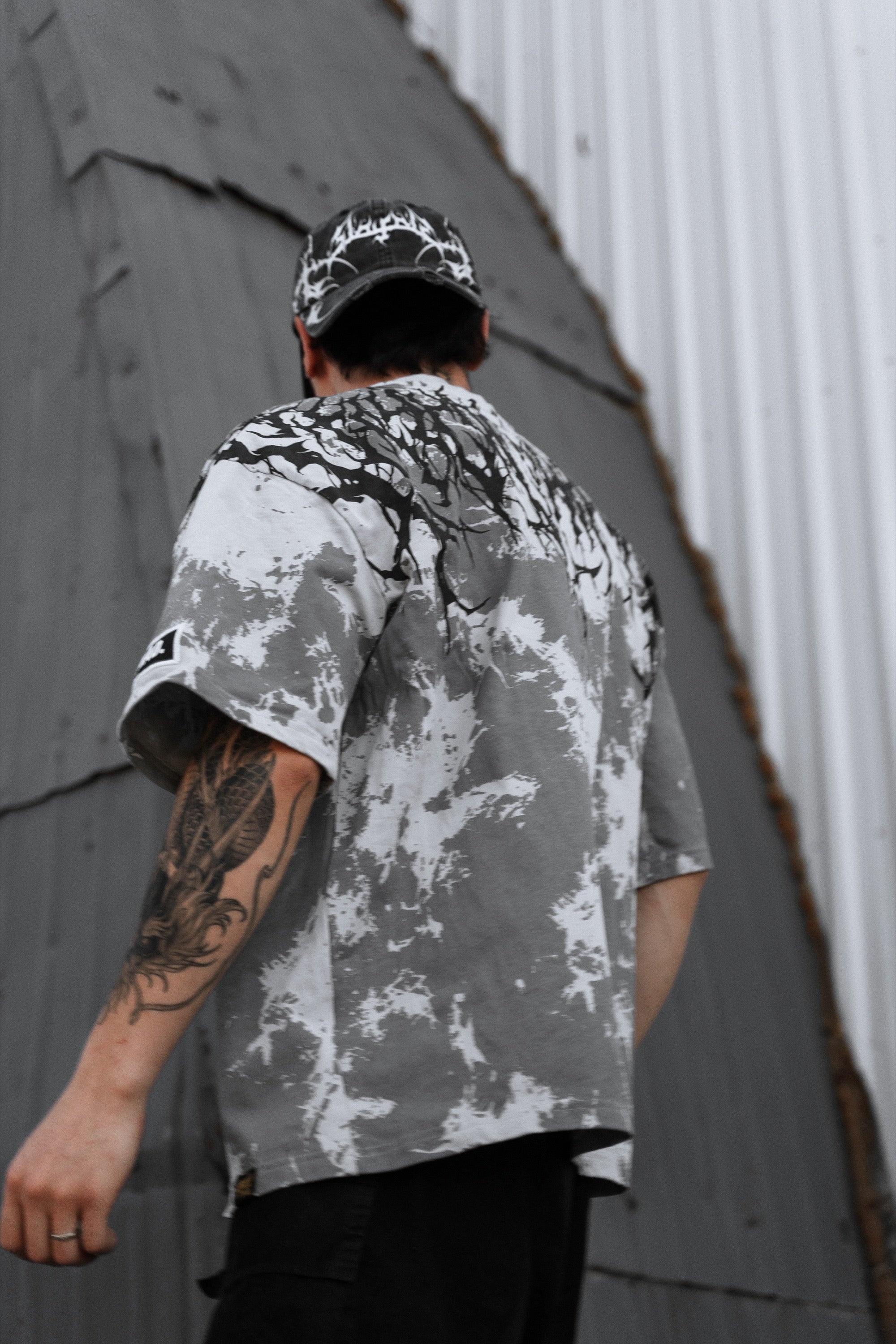 Reign Of Blood (lightgrey) - Heavy Oversized T-Shirt (tie dye) 250GSM