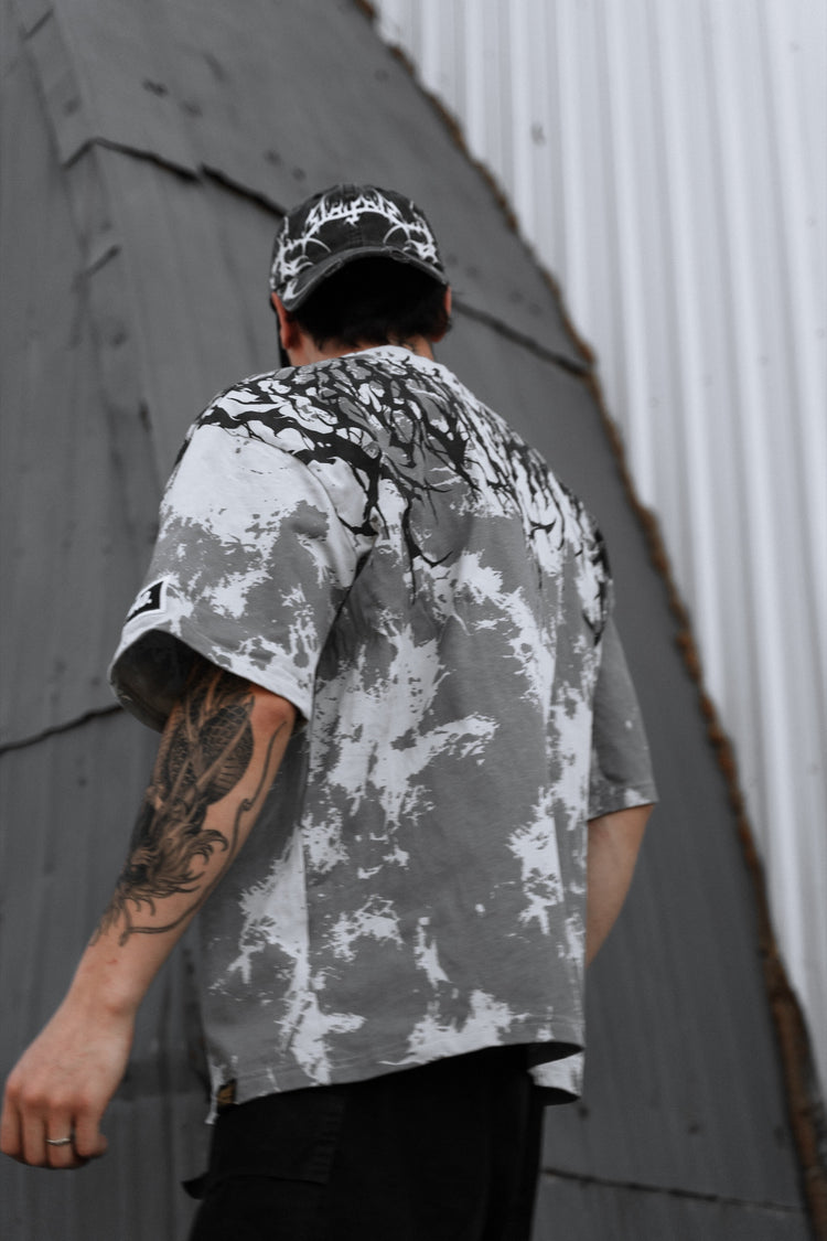 Reign Of Blood (lightgrey) - Heavy Oversized T-Shirt (tie dye) 250GSM Image 3