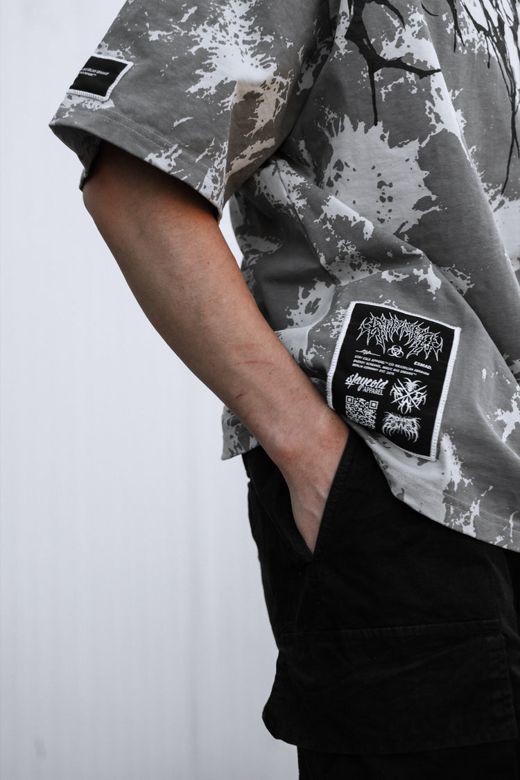 Reign Of Blood (lightgrey) - Heavy Oversized T-Shirt (tie dye) 250GSM Image 5