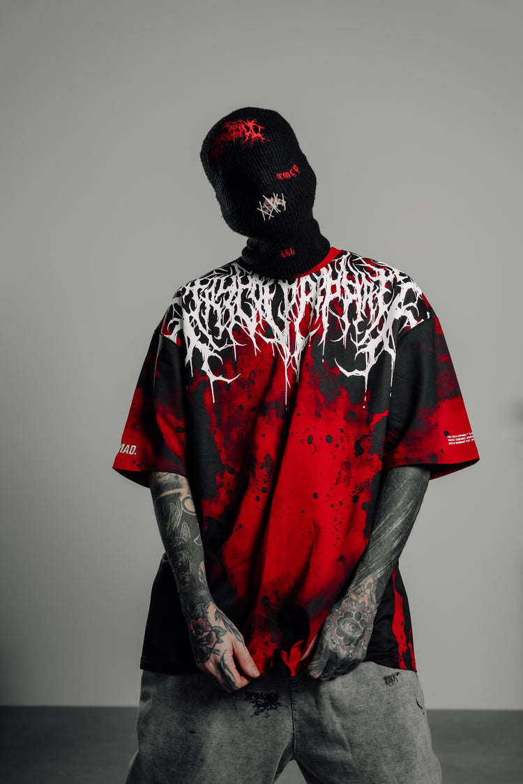 Reign Of Blood (red tie dye) - Heavy Oversized T-Shirt 250GSM Image 1