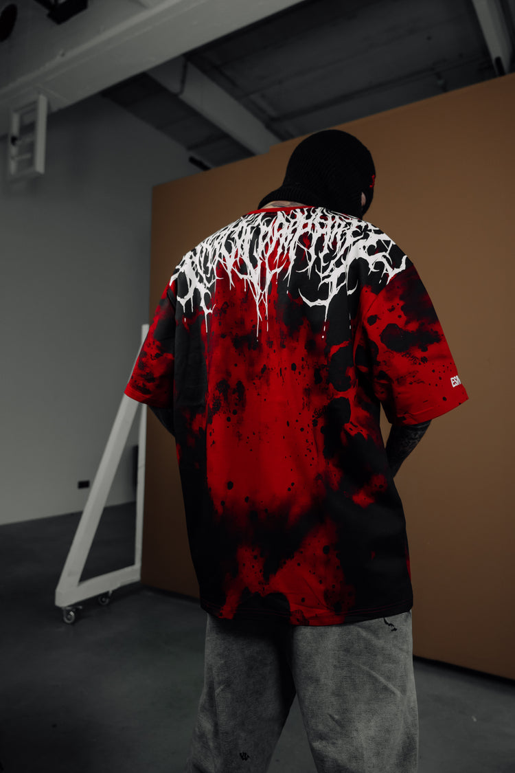 Reign Of Blood (red tie dye) - Heavy Oversized T-Shirt 250GSM Image 3