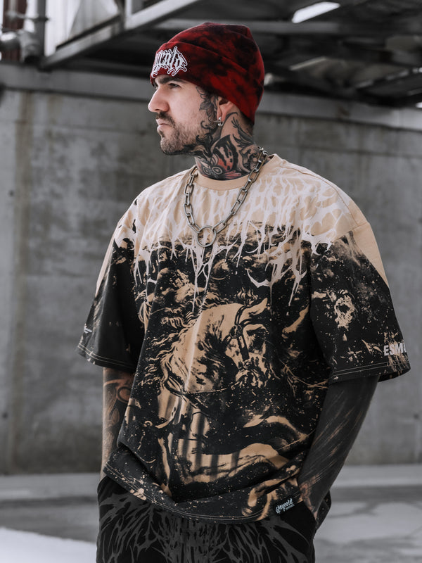 Reign Of Blood (beige) - Oversized T-Shirt (200GSM) Lifestyle Image