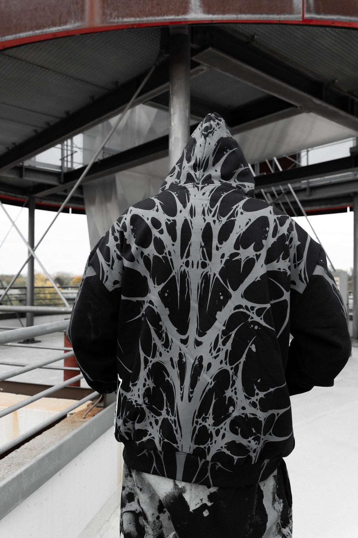 Ripcage (Black) - Heavy Oversized Hoodie (400GSM)