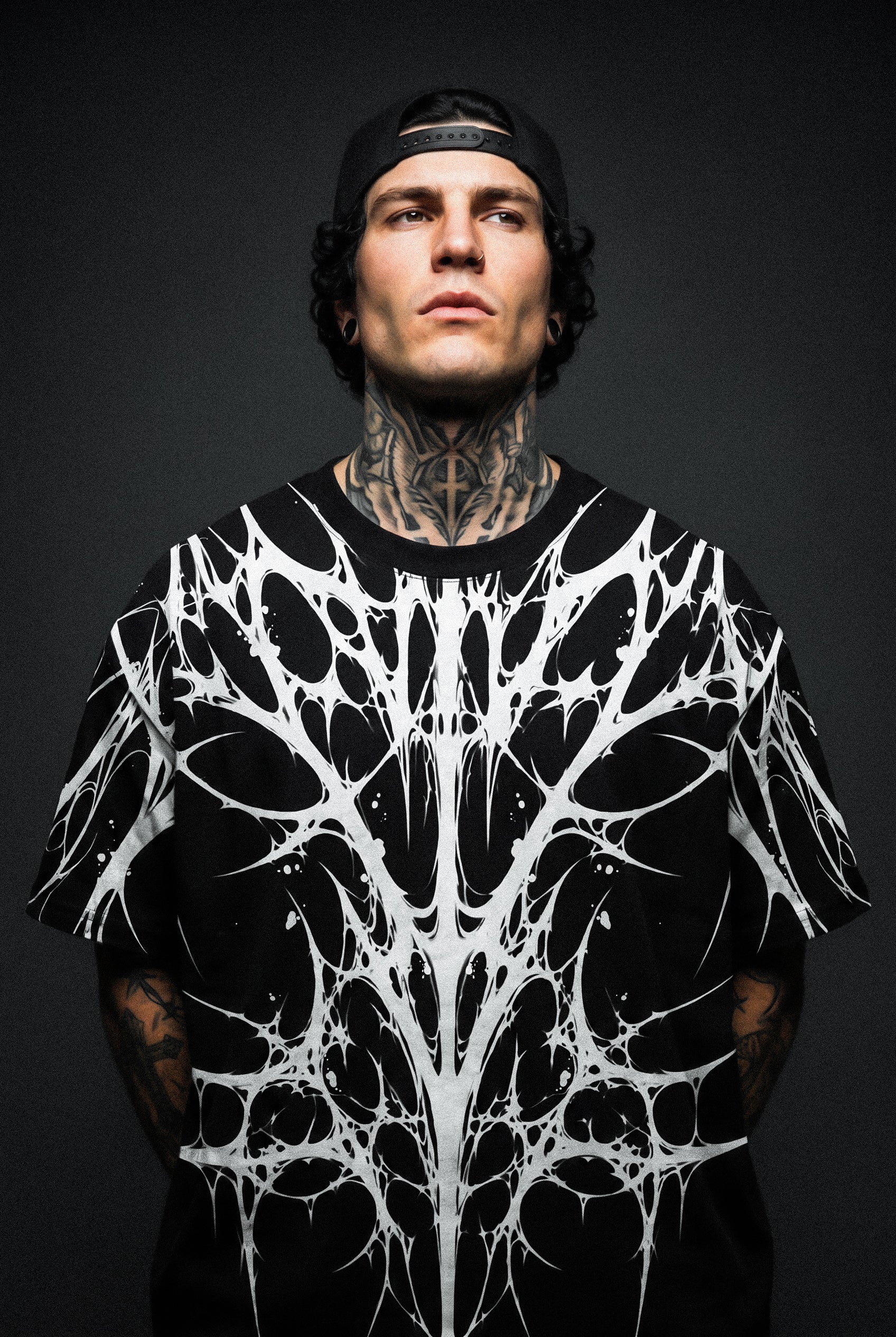 Ripcage (Black) - Heavy Oversized T-Shirt (250GSM)